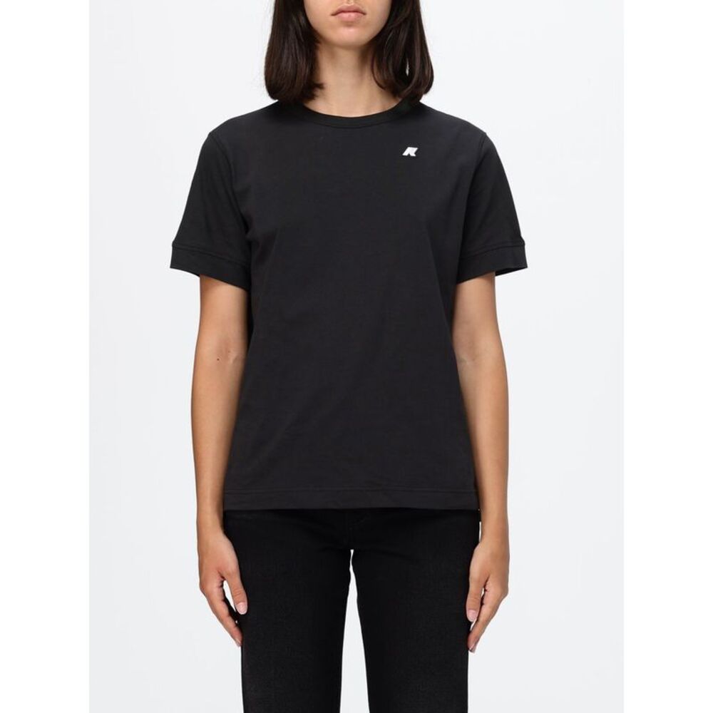 Crewneck Cotton T-Shirt K-Way With Back Logo Print